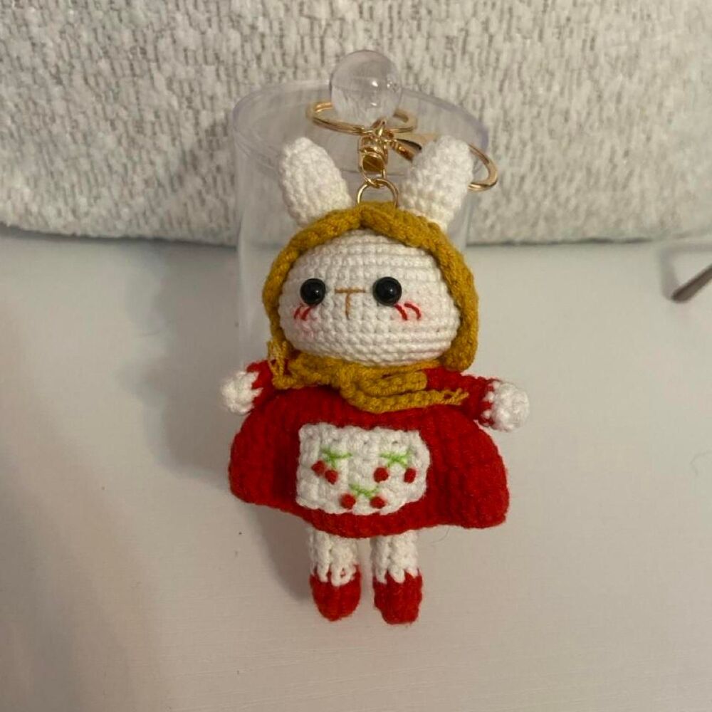 Handmade Crocheted Keychain Bunny